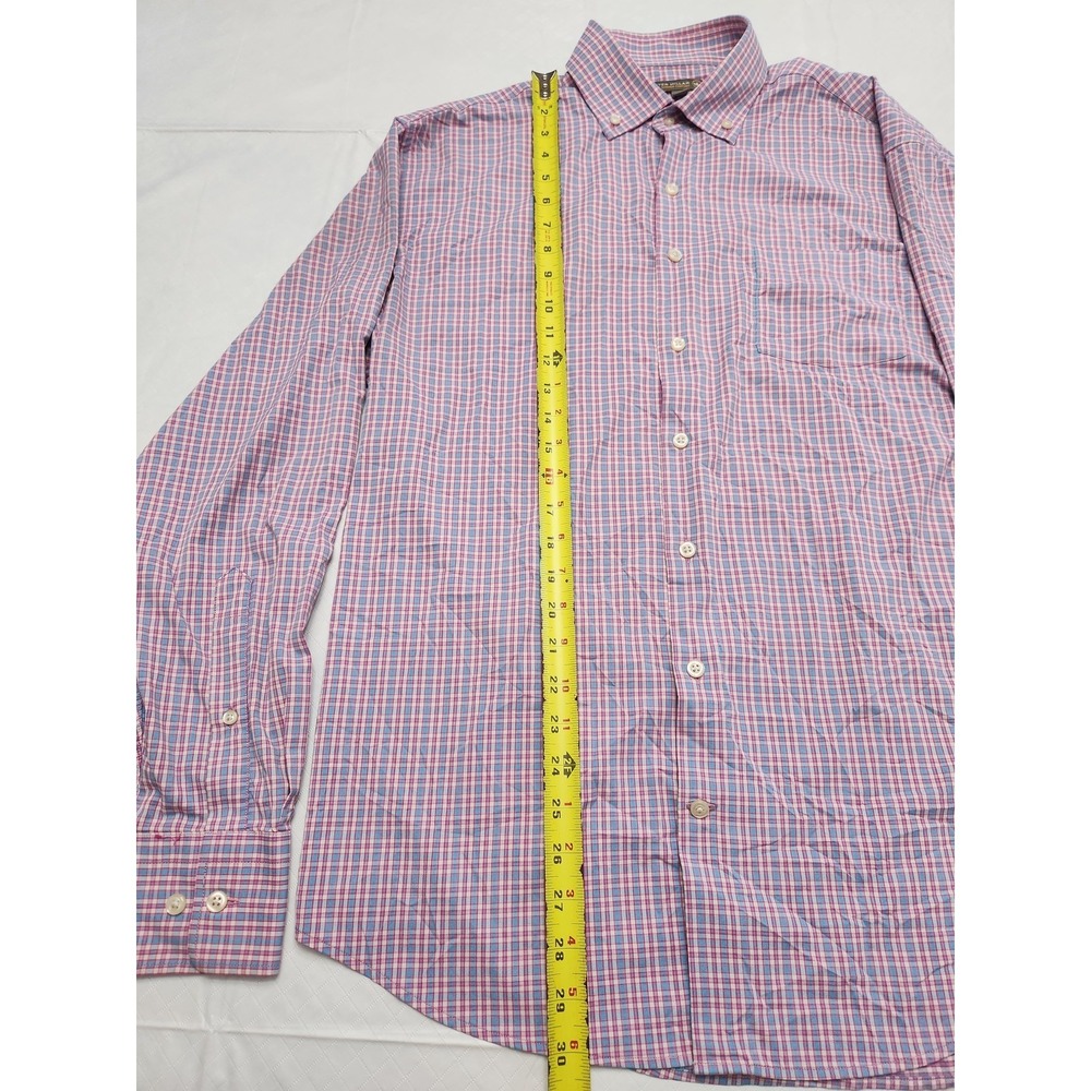 Peter Millar Summer Comfort Shirt Mens Large Pink Plaid Stretch Button Up Casual - Picture 4 of 12